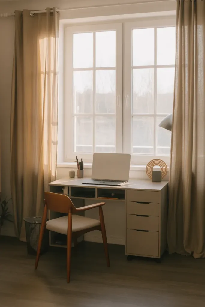 Window Desk Setup - Cozy Home Office Ideas