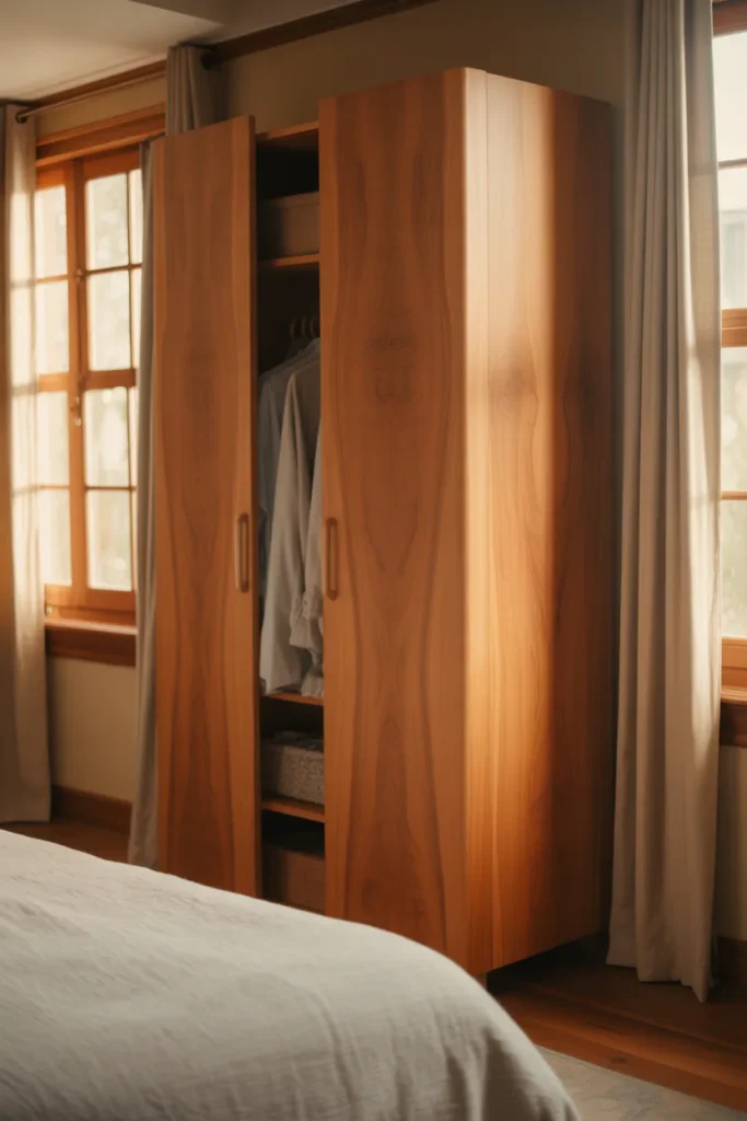 Wooden Wardrobe Designs for Warmth