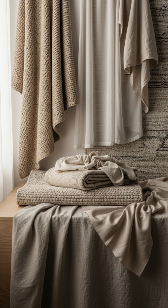 Layered Beige Textiles - Beige Aesthetic Ideas