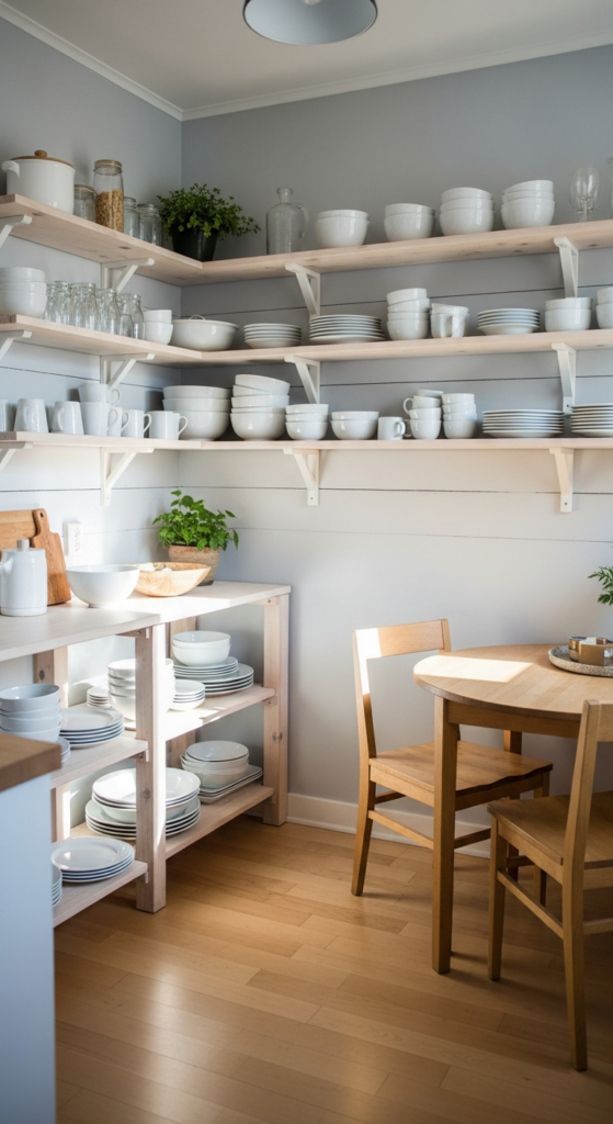 Open Shelving Instead of Upper Cabinets