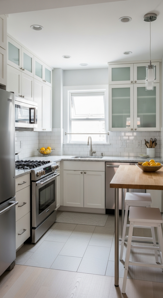 Light Color Palette for Visual Expansion - Small Kitchen Ideas