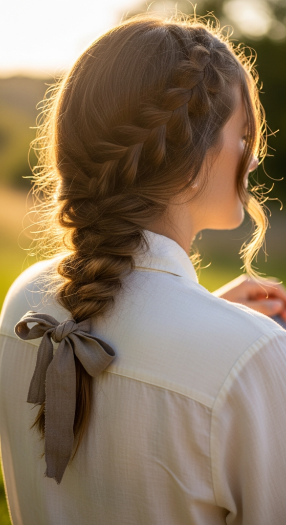 Loose Braid With Ribbon Tie