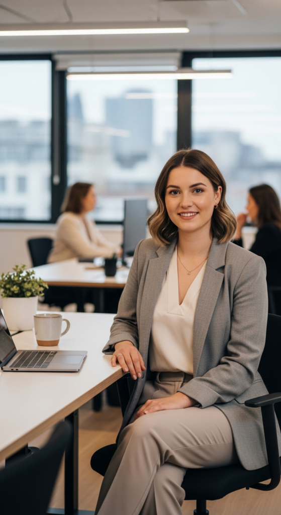 Monday: Blazer With Blouse and Tailored Trousers - monday to friday office outfit plan