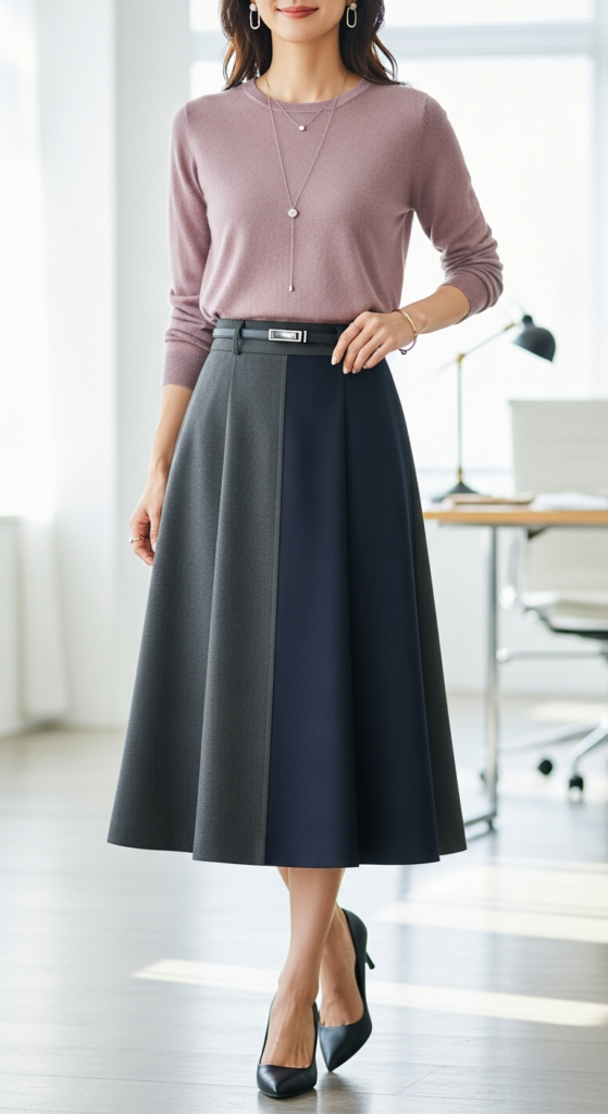 Tuesday Alternative: Lightweight Sweater With Midi Skirt