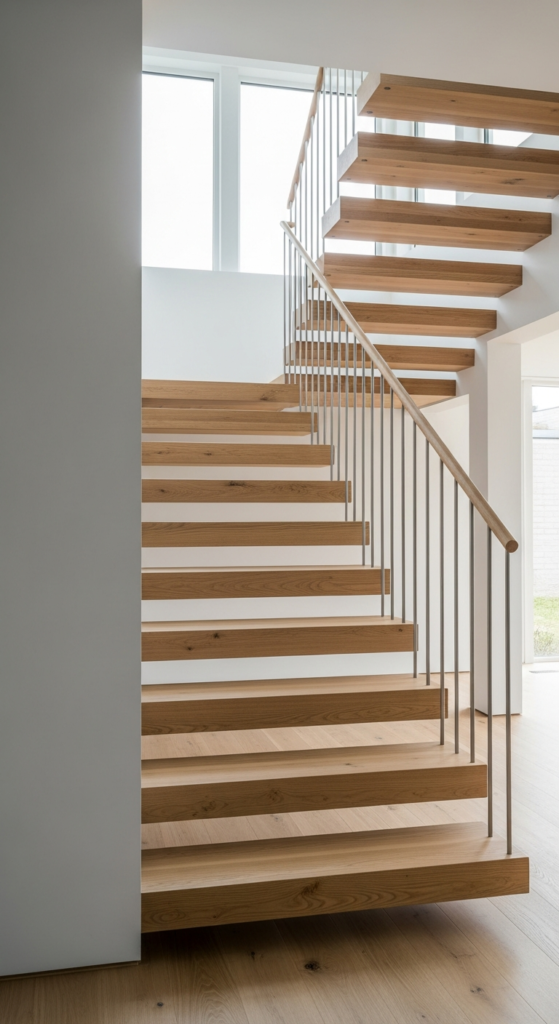 Floating Wooden Staircase - Creative Staircase Ideas