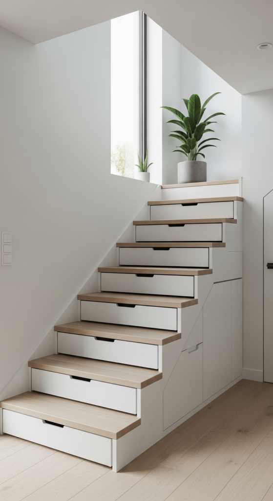 Staircase With Built-In Storage