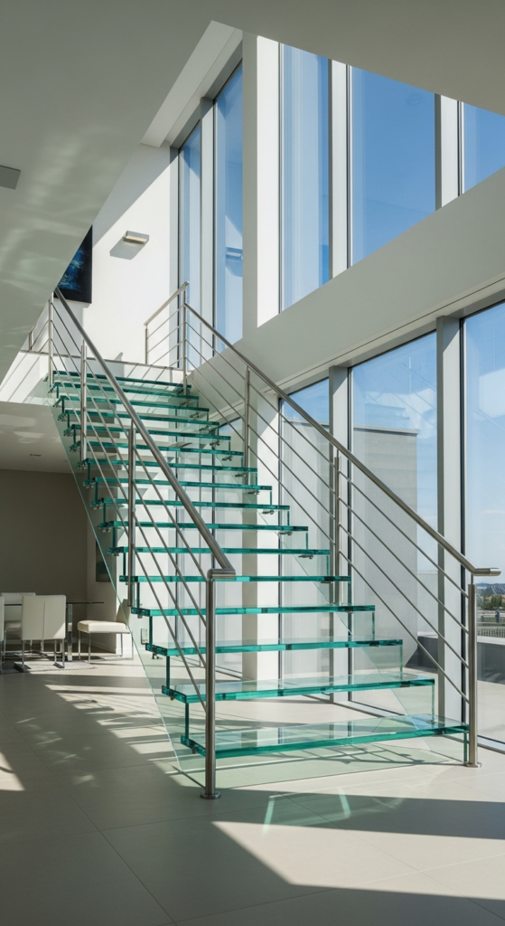 Glass Staircase for Light-Filled Spaces