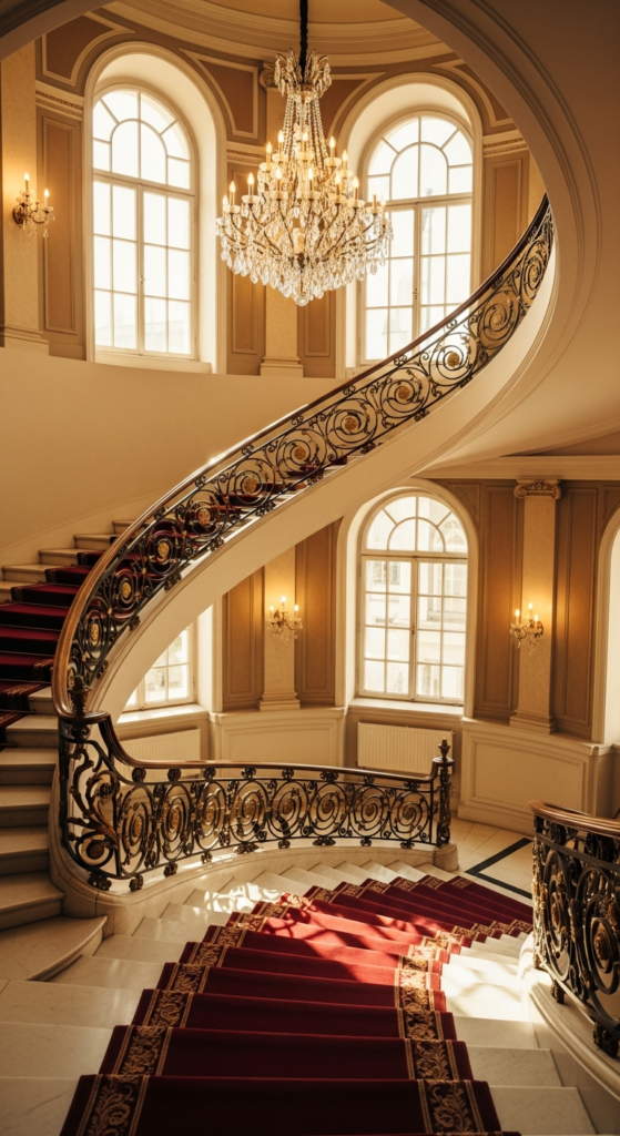 Curved Staircase With Elegant Flow