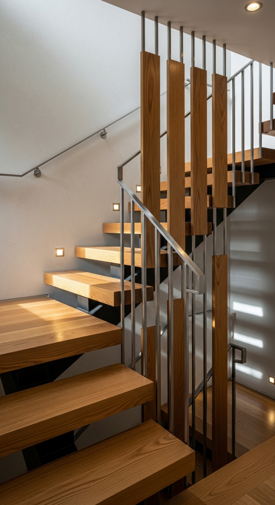 Staircase With Mixed Materials