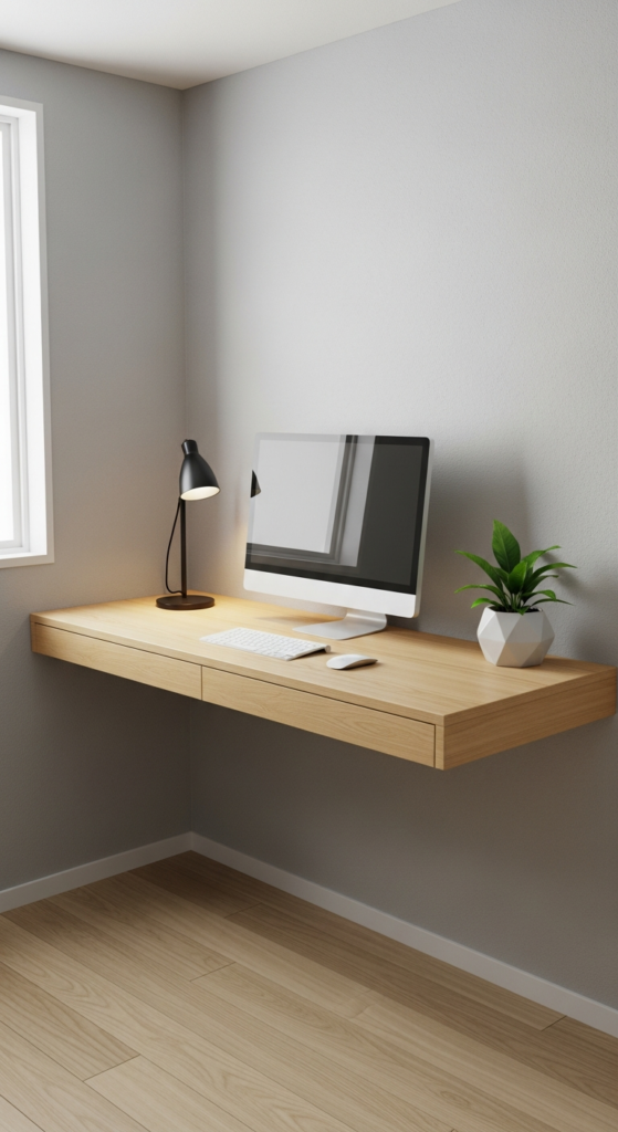 Wall-Mounted Floating Desk - Small Desk Ideas