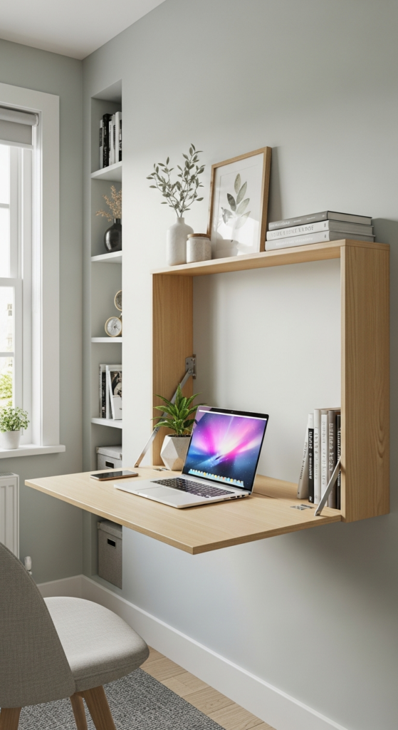 Fold-Down Desk for Multi-Purpose Rooms