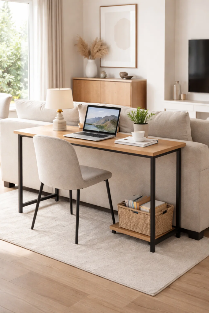 Desk Behind the Sofa for Living Rooms