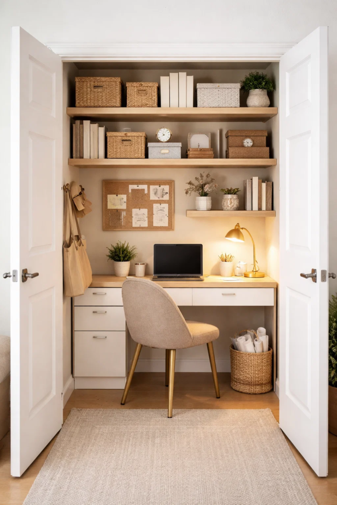 Closet Desk for Hidden Productivity