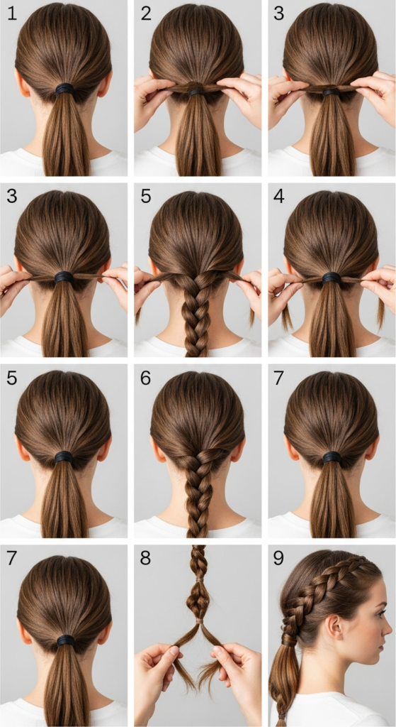 Low Braided Ponytail