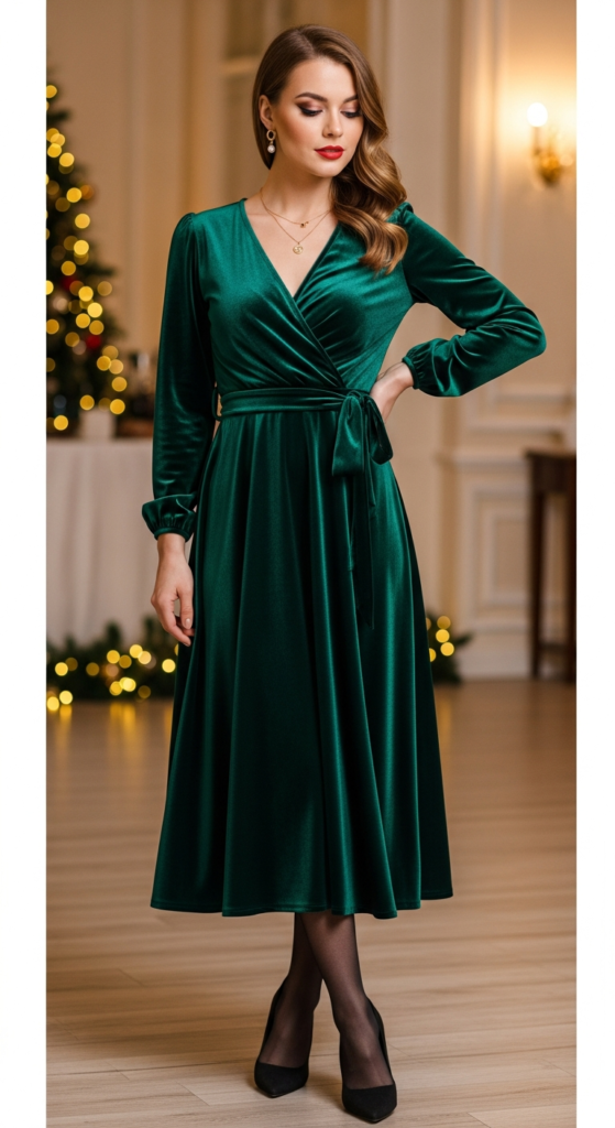 Wrap Dress With Elegant Layers