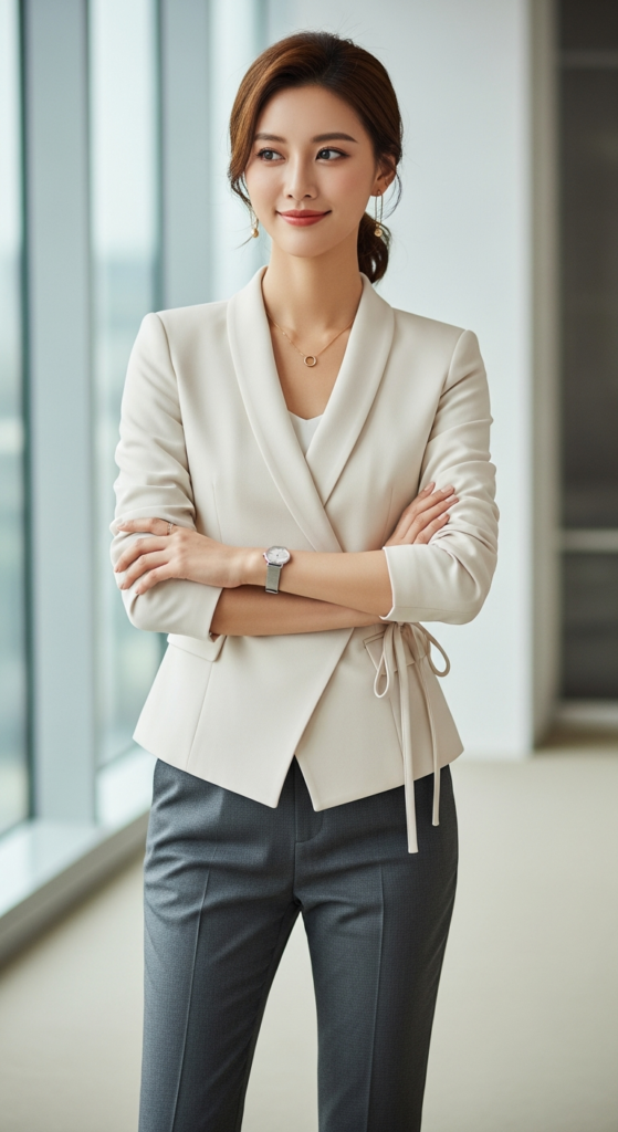 Wrap Blazer With Slim-Fit Pants