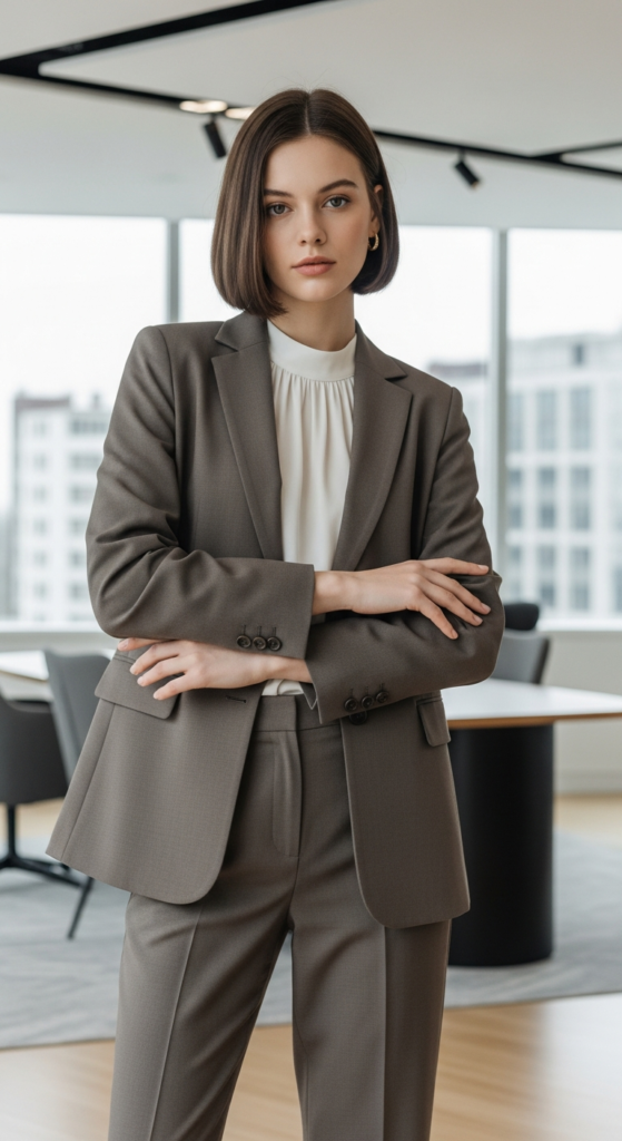 Minimalist Suit With Subtle Accessories