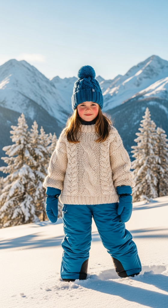 Chunky Knit Sweater With Insulated Snow Pants