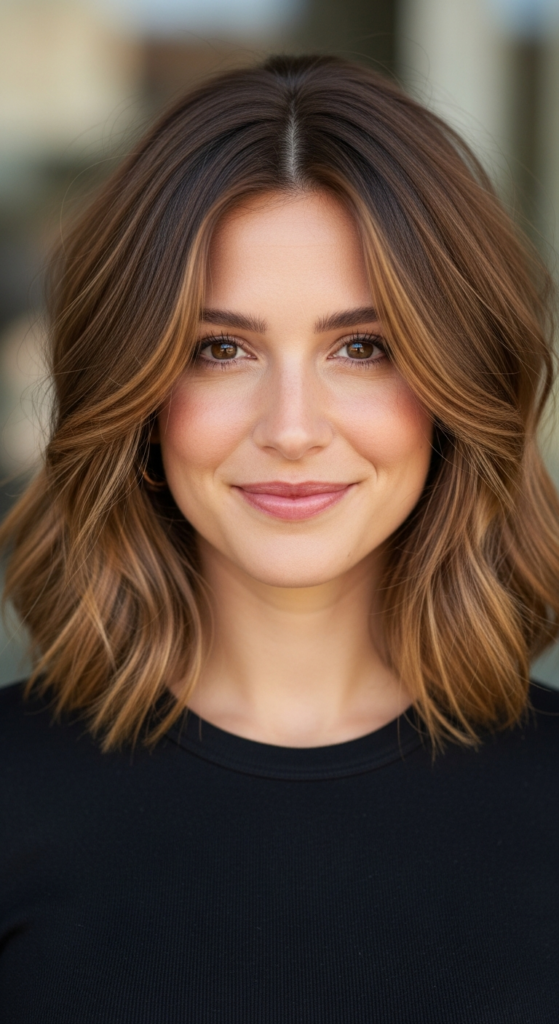 Layered Lob with Face-Framing Pieces - Hairstyles for Fine Thin Hair