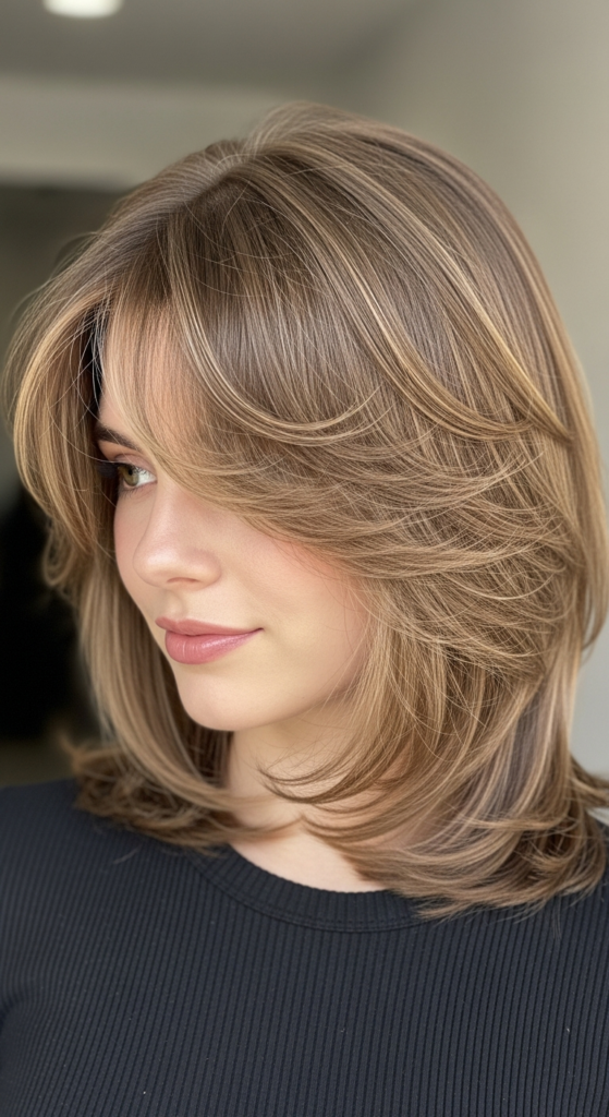 Shoulder-Length Cut with Wispy Bangs