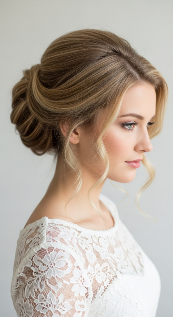Soft Updo with Volume at the Crown