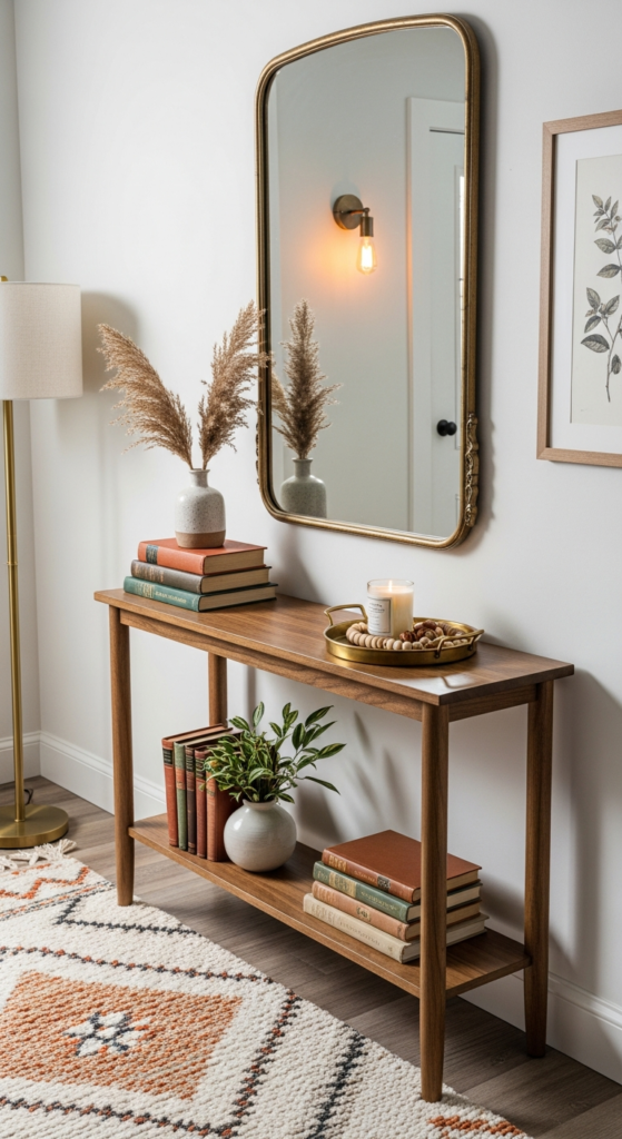 Console Table with Layered Décor - Entryway Ideas