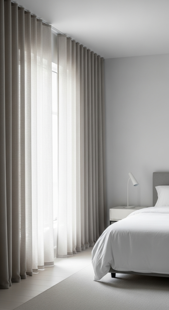 Floor-to-Ceiling Curtains for Height Illusion