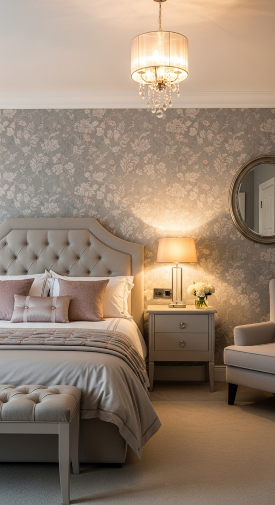 Soft Gray and Blush Combination Wallpaper