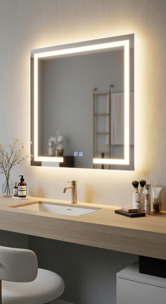 Vanity with Built-In Lighting