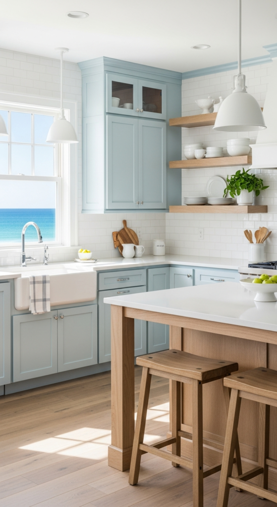 Coastal-Inspired Blue Kitchen
