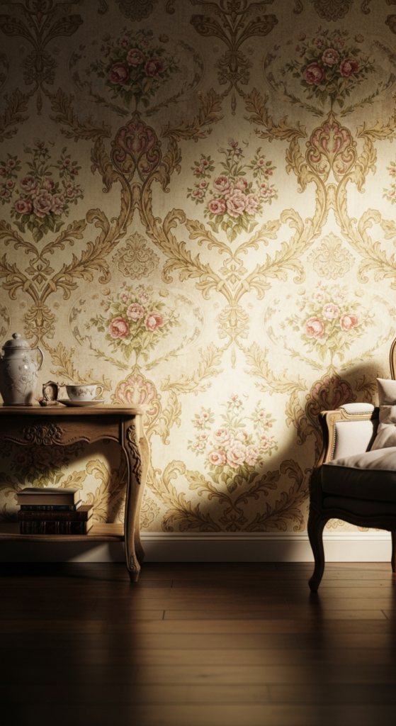 Antique-Inspired Romantic Wallpaper