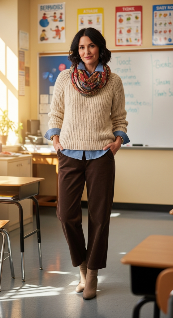 Corduroy Pants with Soft Sweater