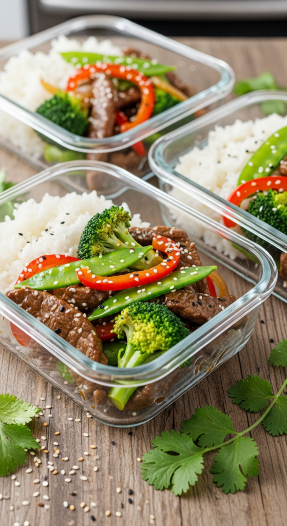 Lean Beef Stir-Fry with Rice and Vegetables