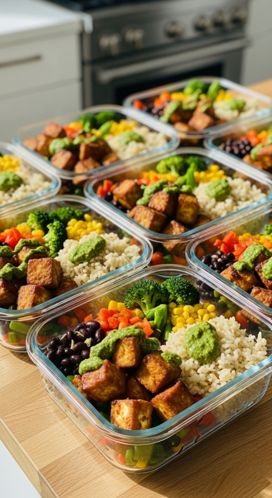 Baked Tofu with Brown Rice