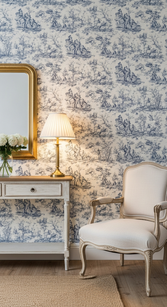 Romantic Toile Wallpaper