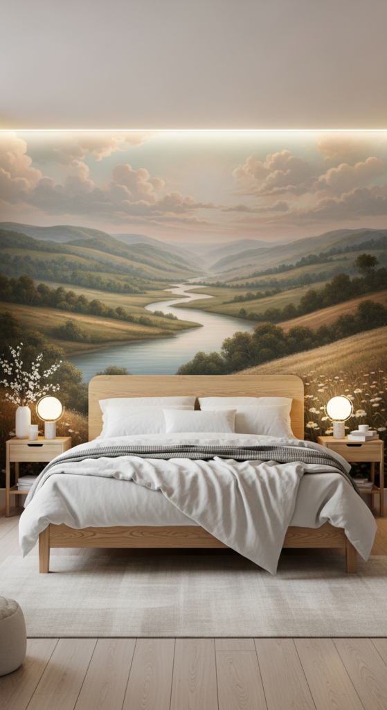 Romantic Nature-Inspired Mural Wallpaper