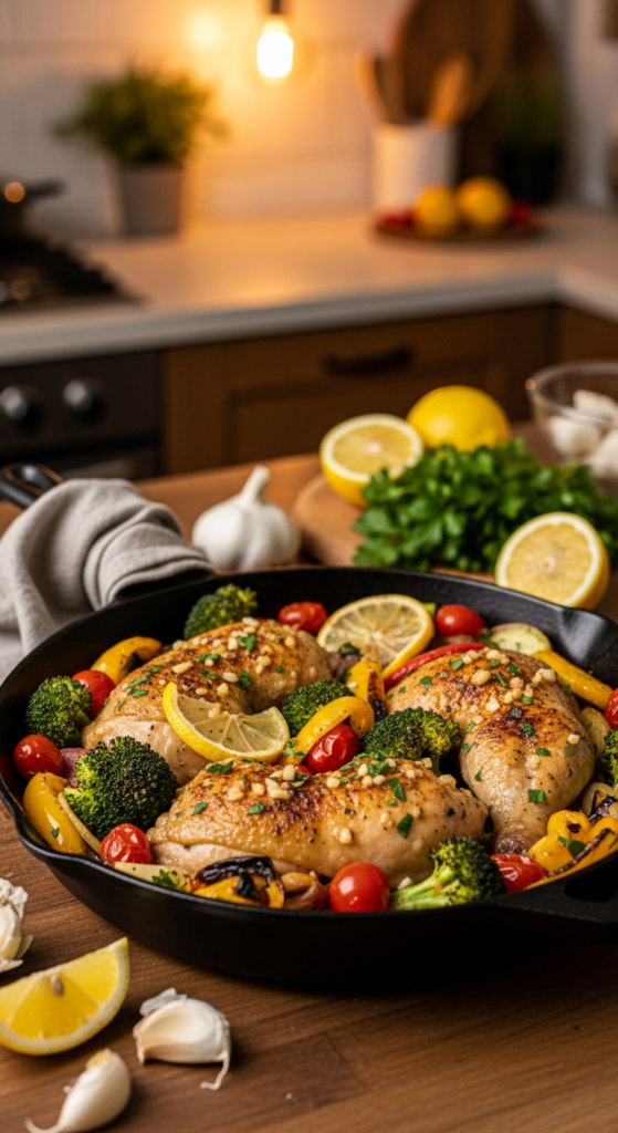One-Pan Lemon Garlic Chicken and Vegetables