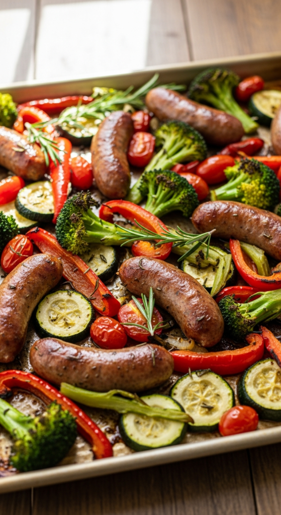Sheet-Pan Sausage and Roasted Vegetables