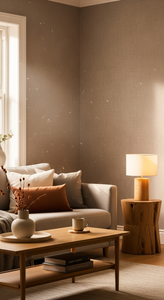 Warm Neutral Textured Wallpaper - Fall Wallpaper Ideas
