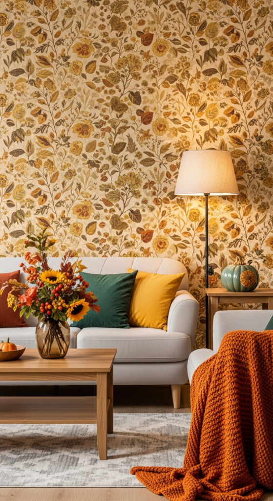 Golden Botanical Wallpaper