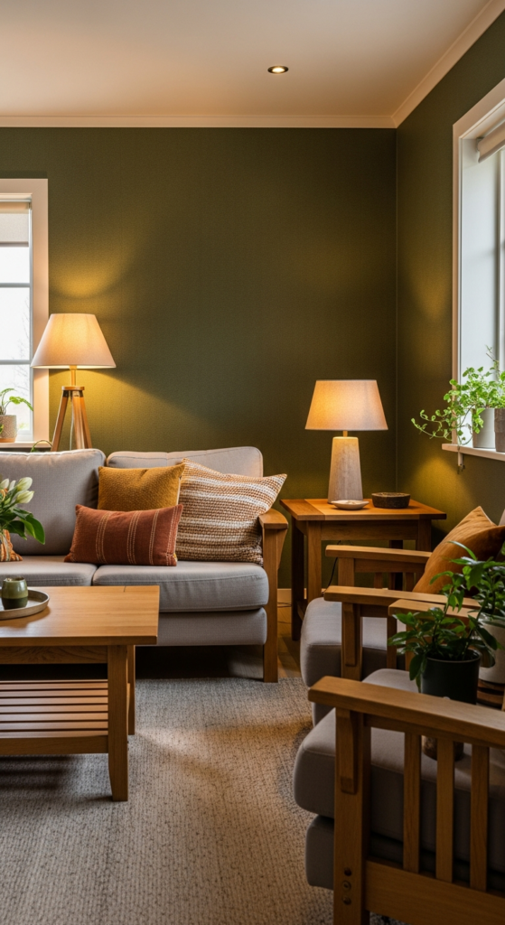 Deep Olive Green Wallpaper