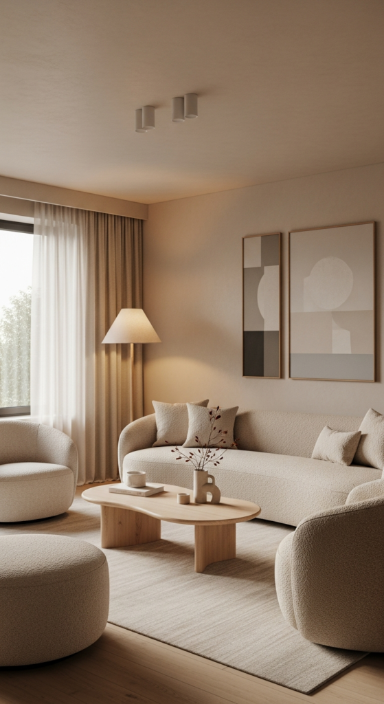 Beige Furniture with Rounded Forms