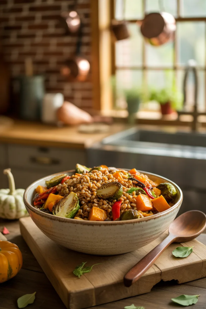 Roasted Veggie and Farro Harvest Bowl