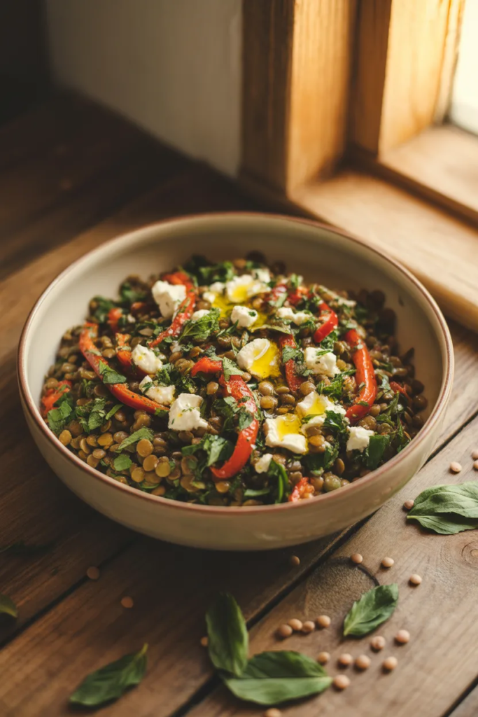 Lentil Roasted Pepper Bowl