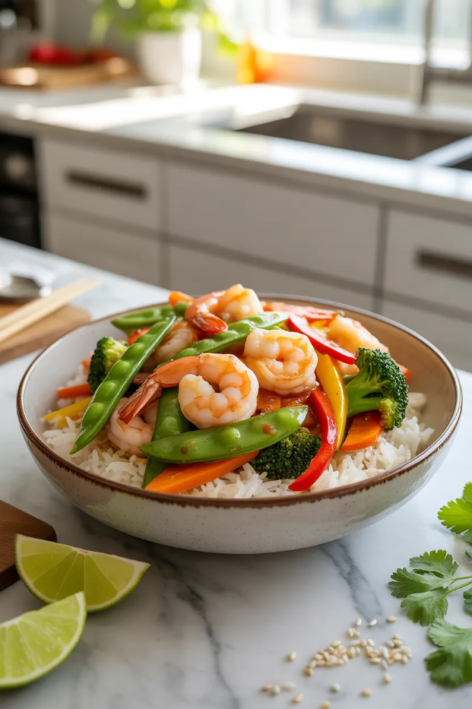 Air Fryer Shrimp Stir Fry Bowl