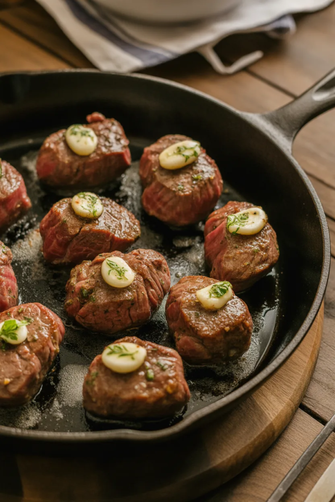 Garlic Butter Steak Bites with Herbs - Cast Iron Skillet Meals