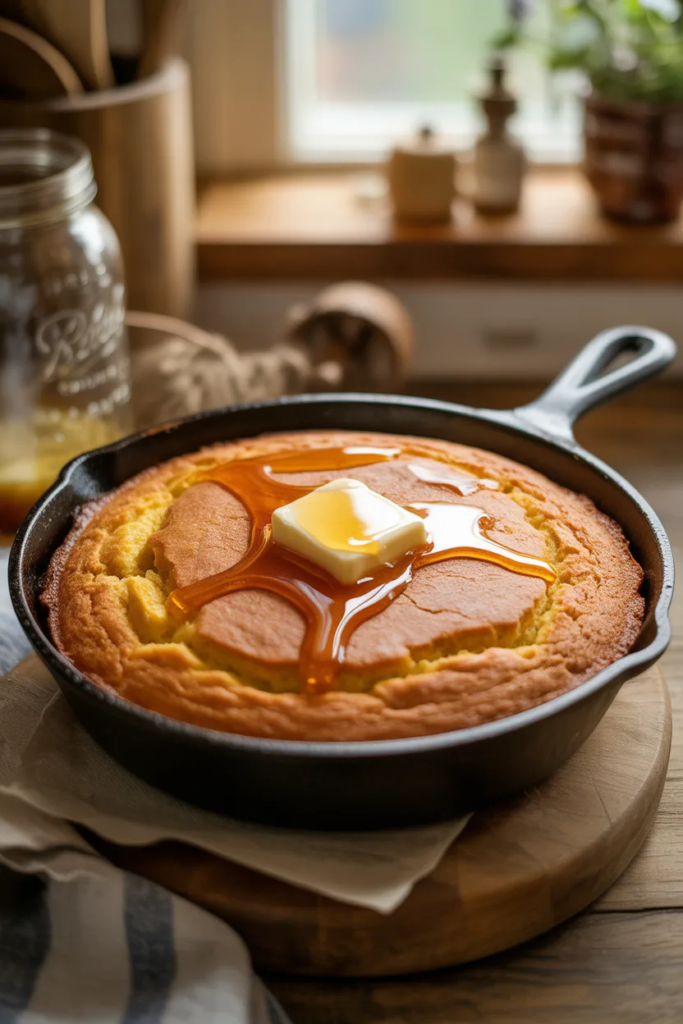 Cast Iron Cornbread with Honey Butter