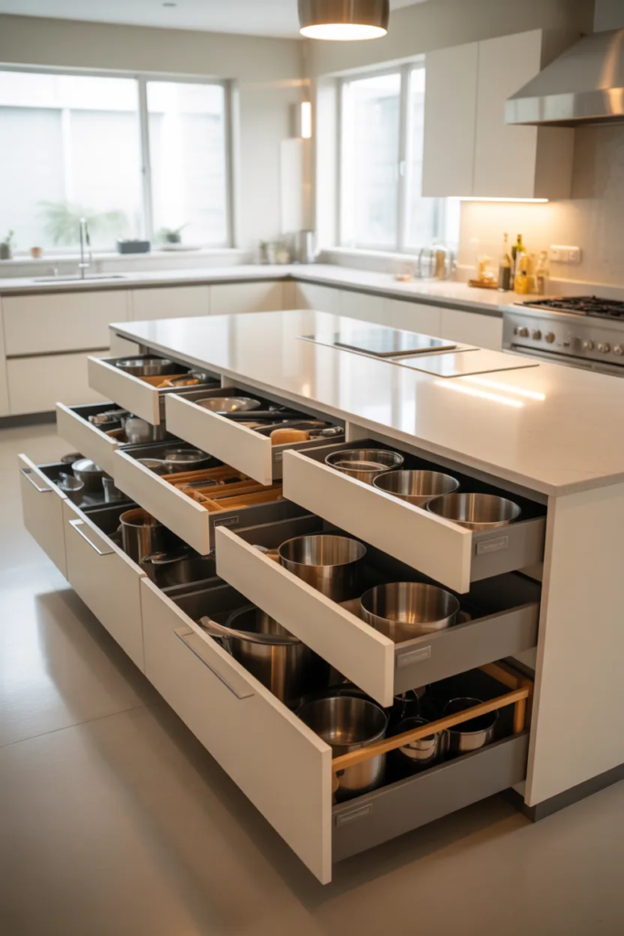 Glass Panel Island Design