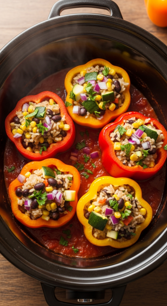 Slow Cooker Stuffed Peppers - Slow Cooker Dinner Ideas