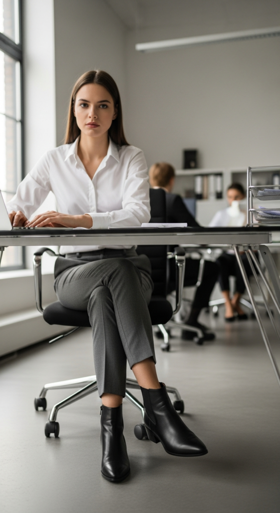 Polished Ankle Boots - Minimalist Office Capsule Wardrobe
